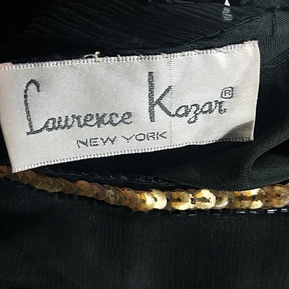 Lawrence Kazar, Black and Gold Sequined top, Sz L - Picture 4 of 8